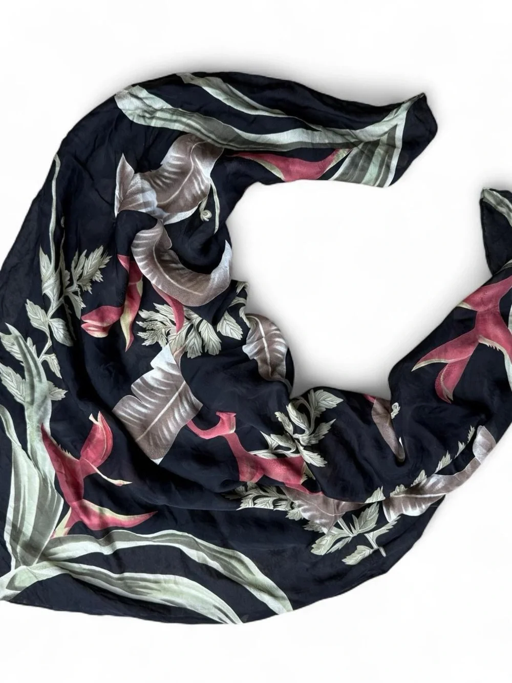Tommy Bahama 100% Silk Tropical Floral Square Scarf